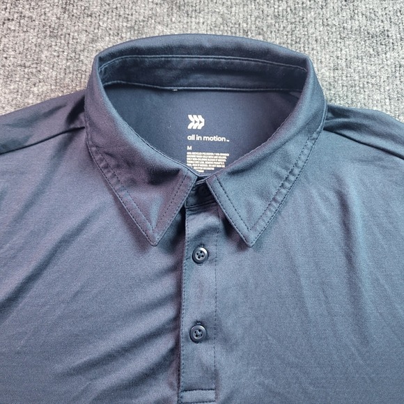 All in Motion Mens Polo Shirt M Medium Navy Blue Athletic Golf Activewear - Picture 1 of 6